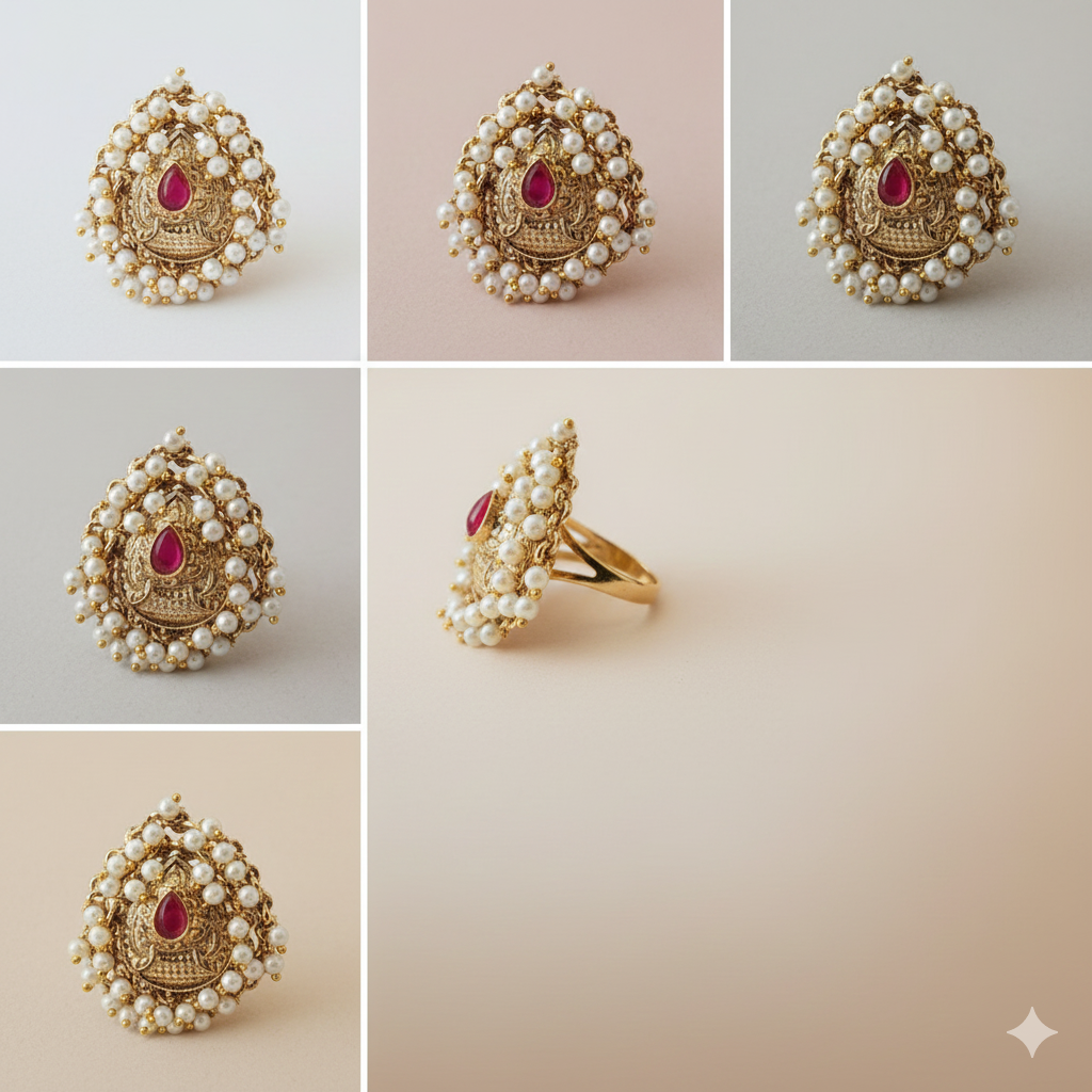 Traditional Gold-Plated Pearl Ring