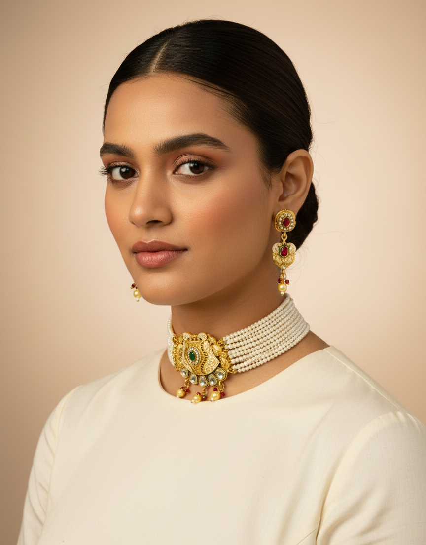 Traditional Gold-Plated Necklace Set