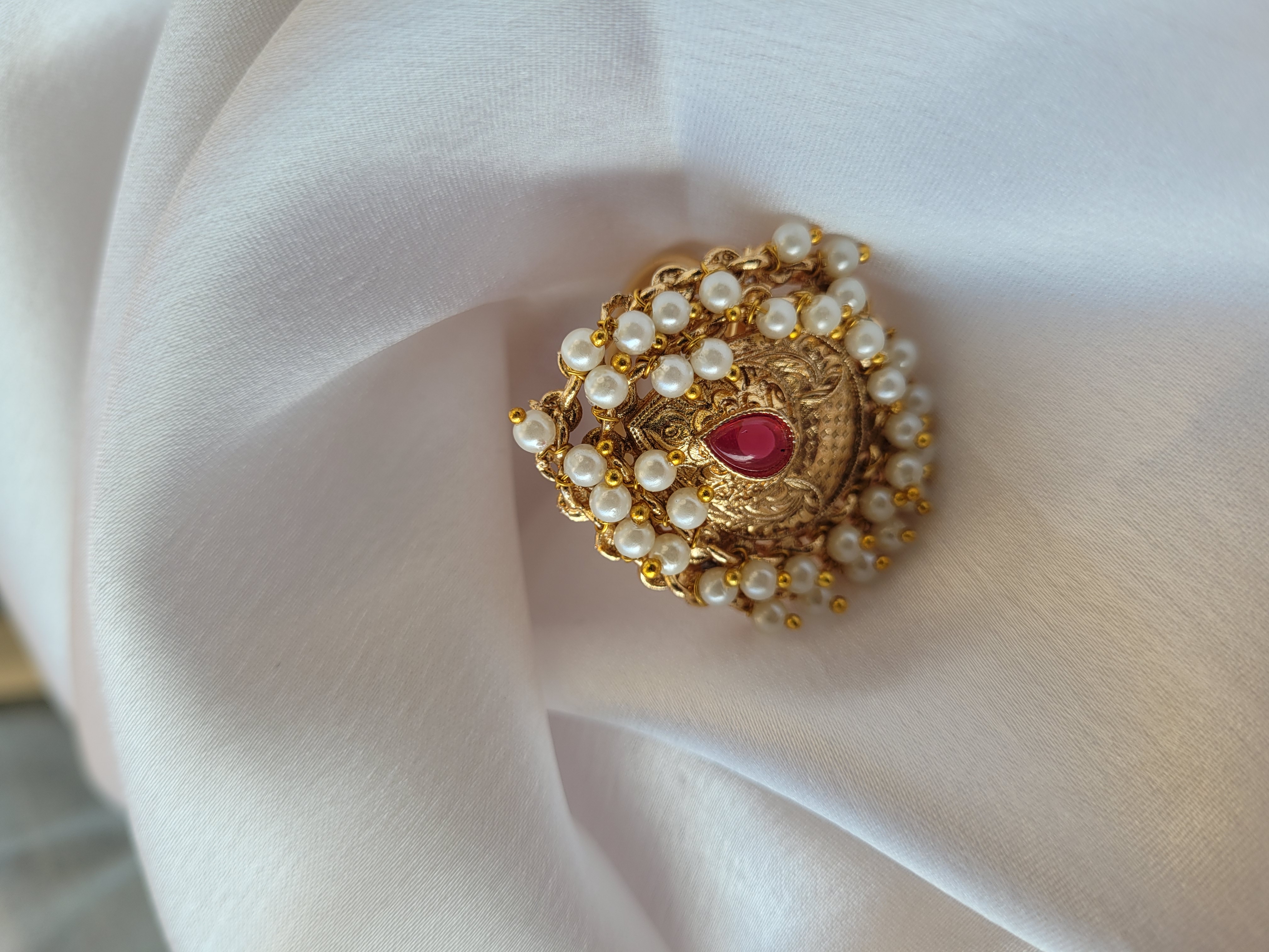 Traditional Gold-Plated Pearl Ring