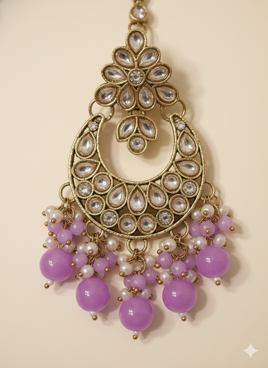 Elegant Purple Beaded Jewelry Set