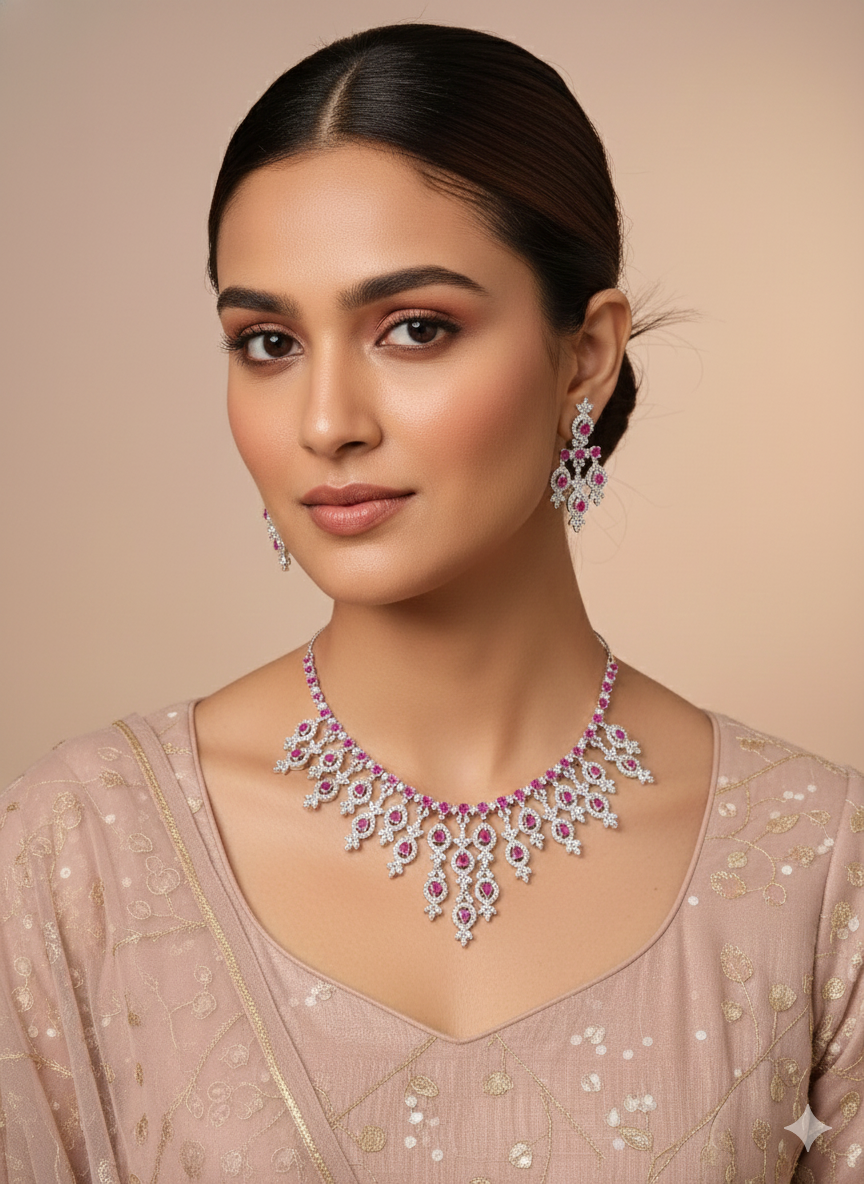 Elegant AD Necklace and Earring Set
