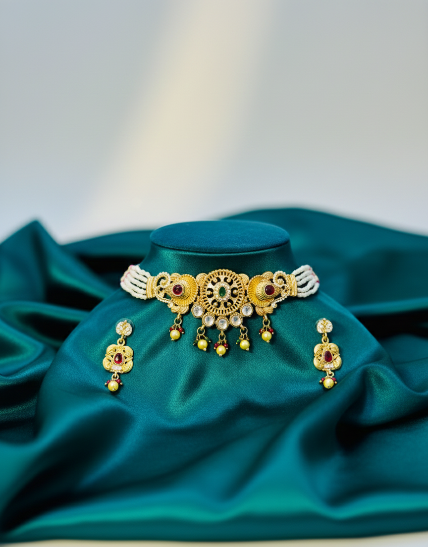 Traditional Gold-Plated Necklace Set