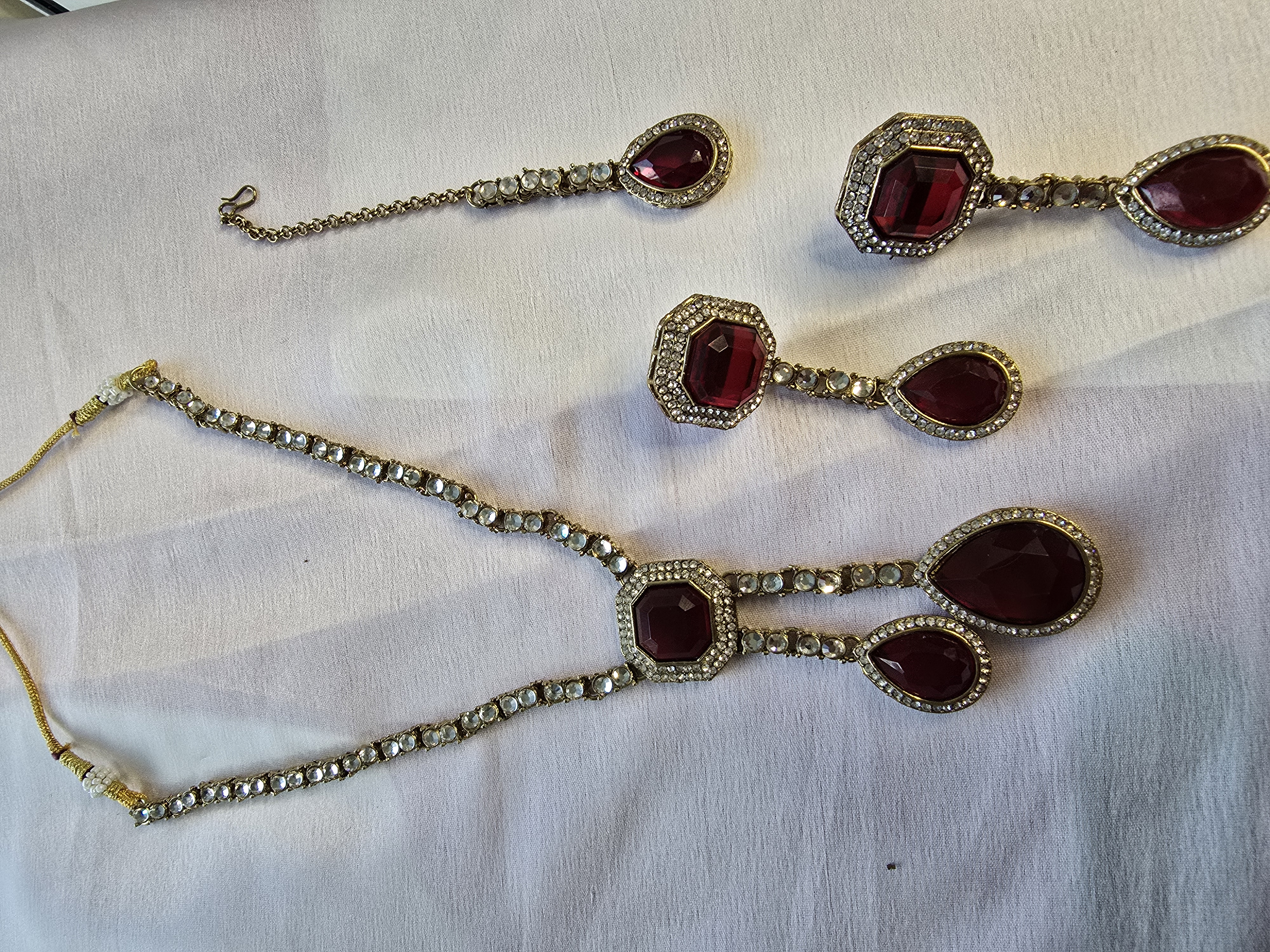 Ruby and Diamond Necklace Set