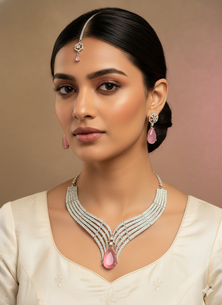 Elegant AD Necklace and Earring Set