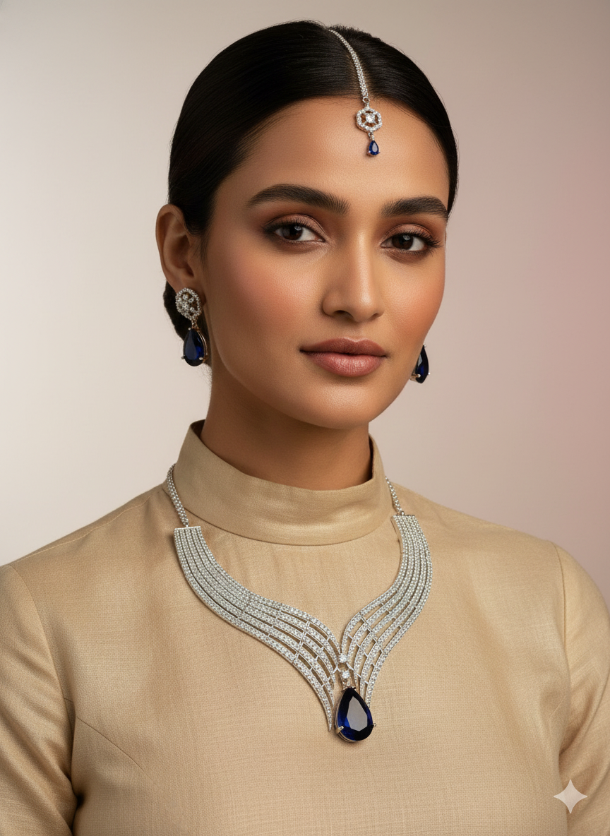 Elegant Sapphire Jewelry Set