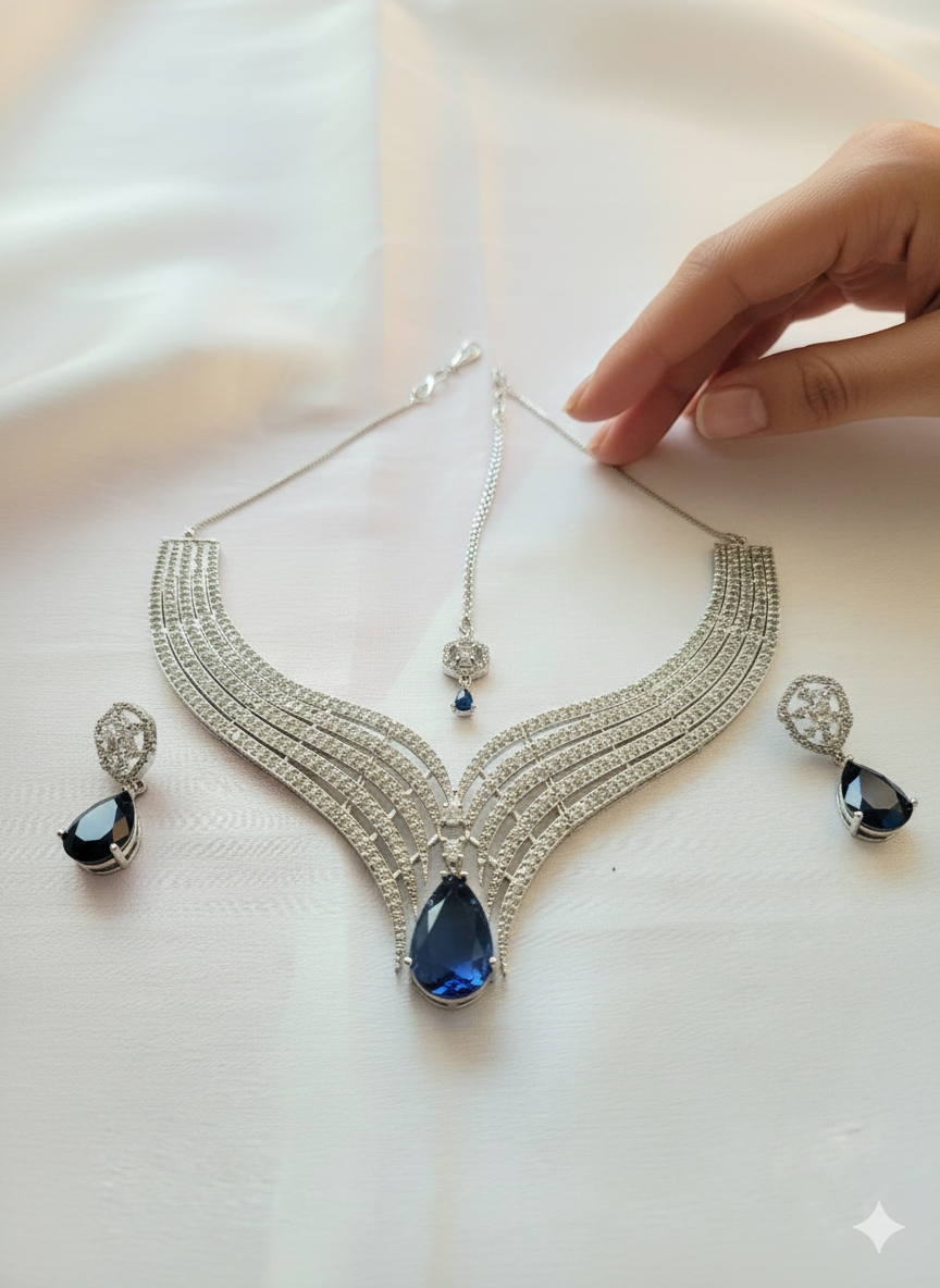 Elegant Sapphire Jewelry Set