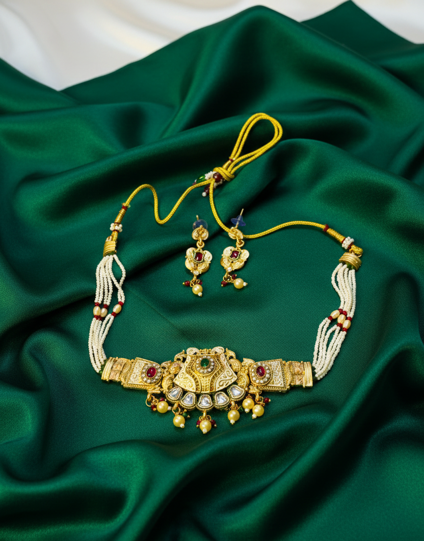 Traditional Gold-Plated Necklace Set