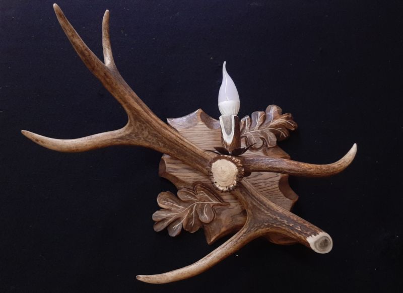 Kinkiet z poroża jelenia