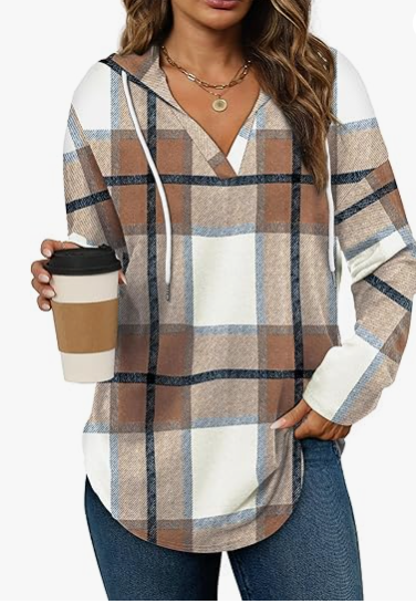 Plaid Hoodie Sweatshirt