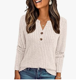 Casual ribbed knit sweater