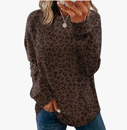 Leopard Print Long Sleeve Top
