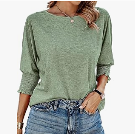Casual Green Long Sleeve Top