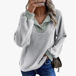 Casual Knit Button-Up Sweater