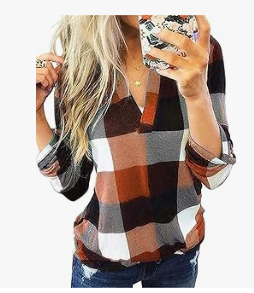 Plaid Casual Blouse