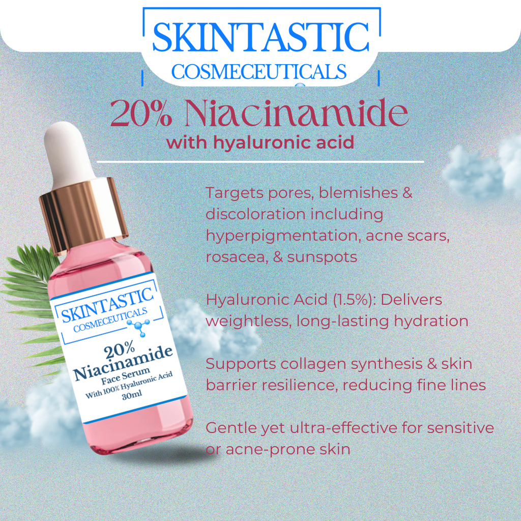 20% Niacinamide Face Serum with Hyaluronic Acid - 30ml