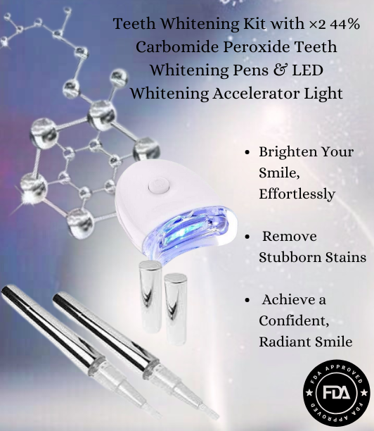 LED Teeth Whitening Kit - X 2 Whitening Gel Pens With LED Accelerator Light 