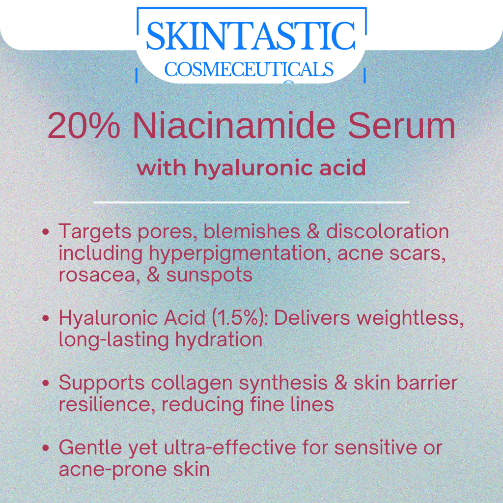 20% Niacinamide Face Serum with Hyaluronic Acid - 30ml