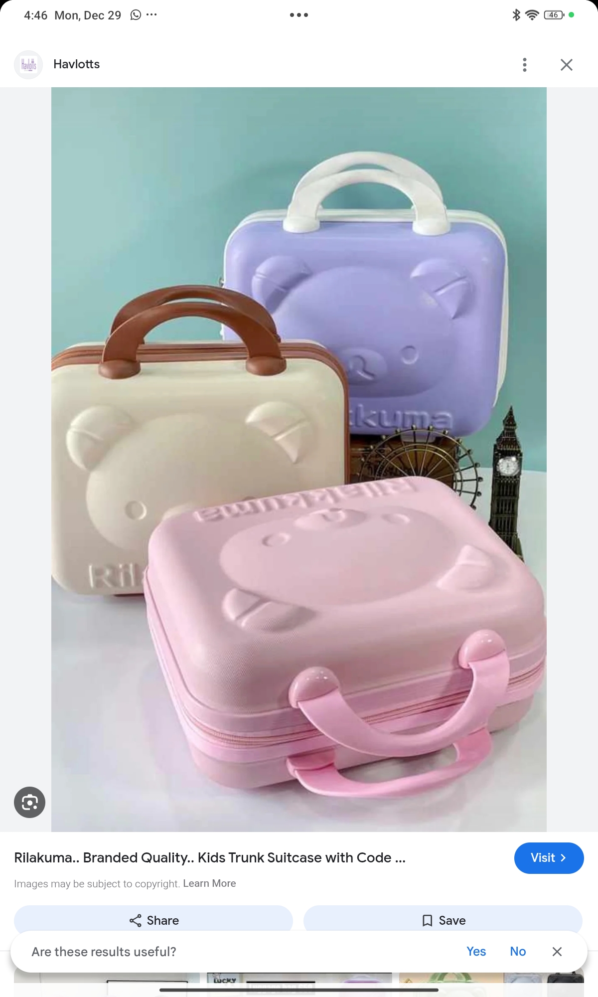 Rilakkuma Kids Trunk Suitcase