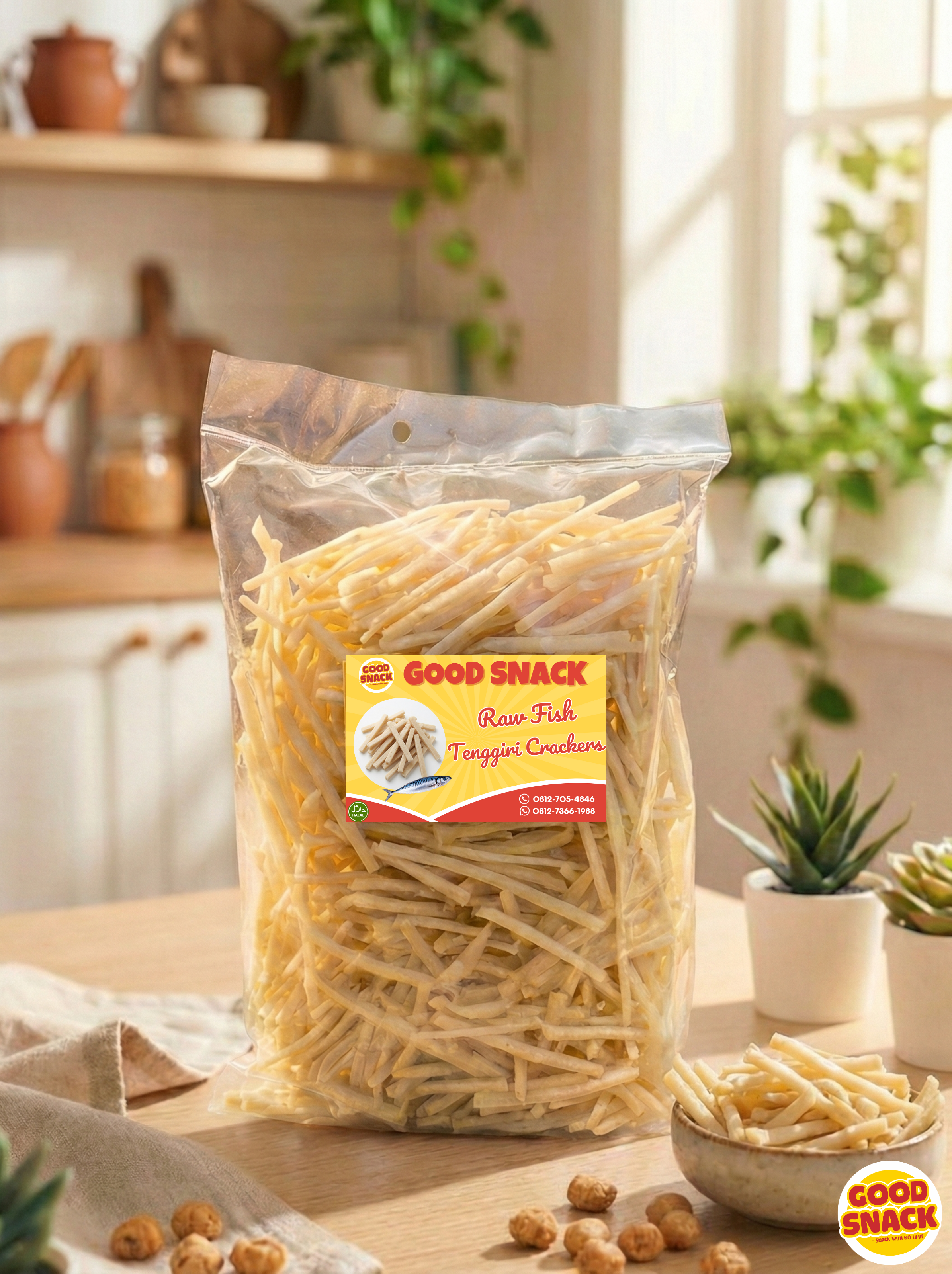 Kerupuk Ikan Tenggiri Stick Mentah (Raw Mackerel Cracker Sticks) 500g