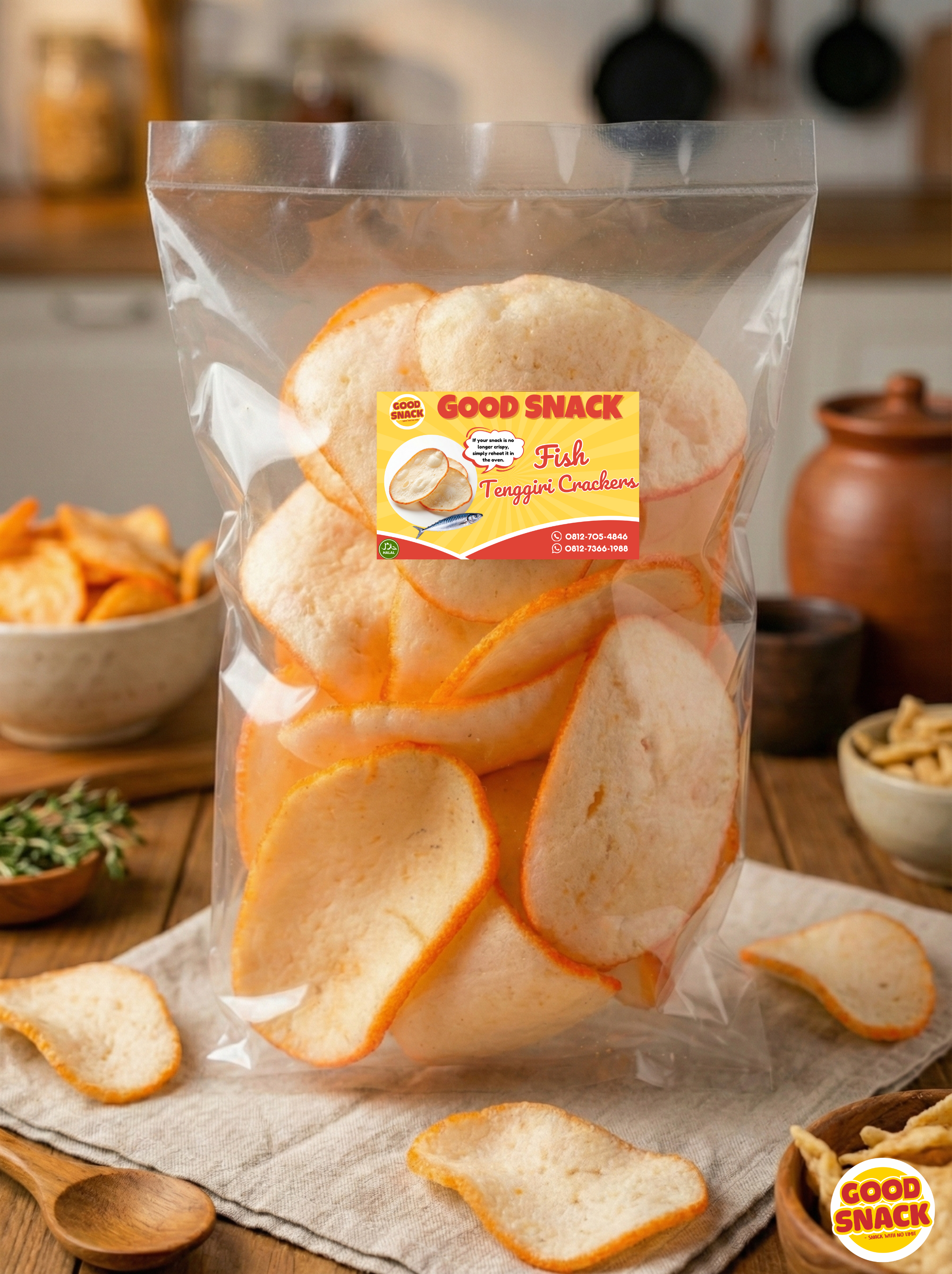 Kerupuk Ikan Tenggiri Goreng Besar (Large Fried Fish Tenggiri Crackers)