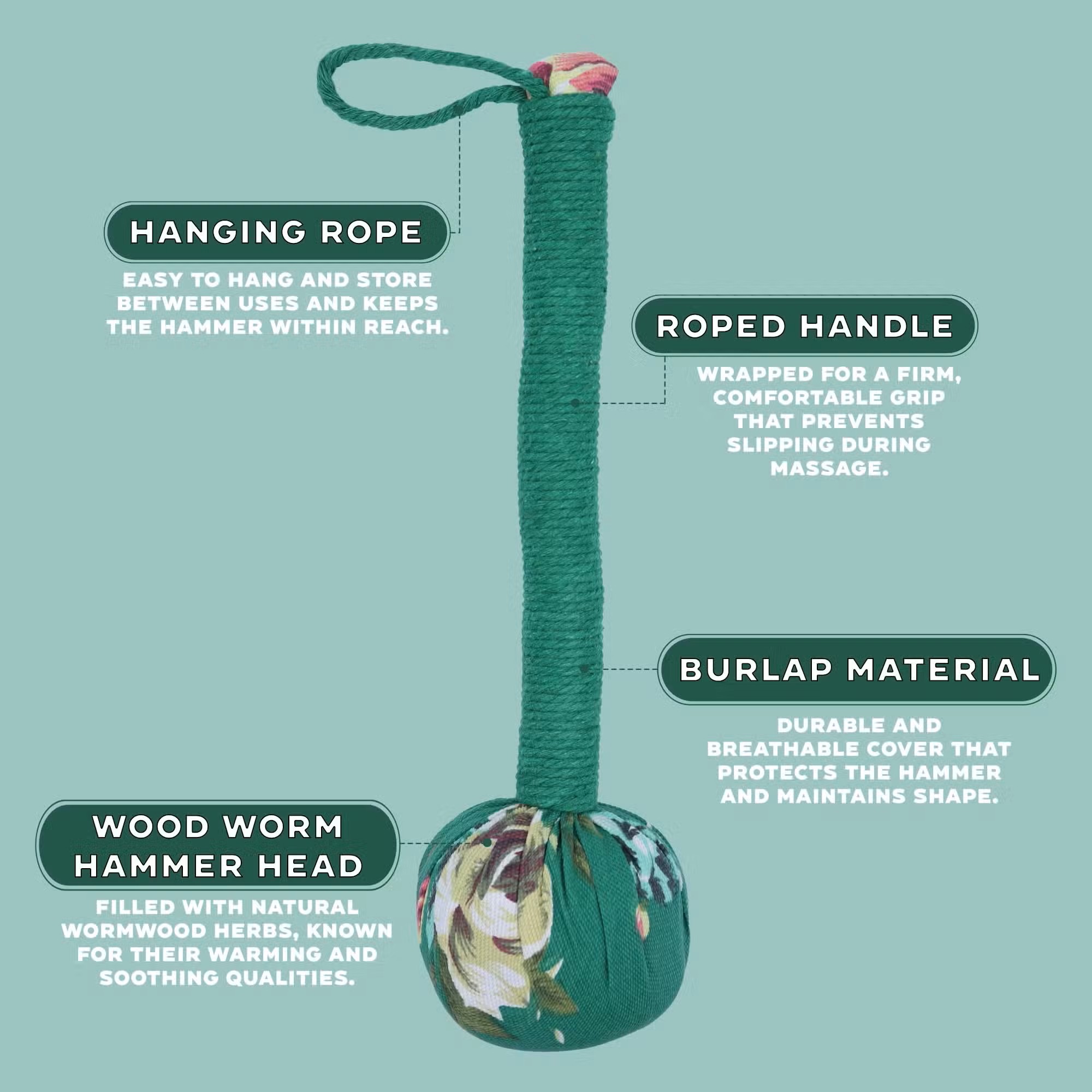 Wormwood Massage Hammer - Green