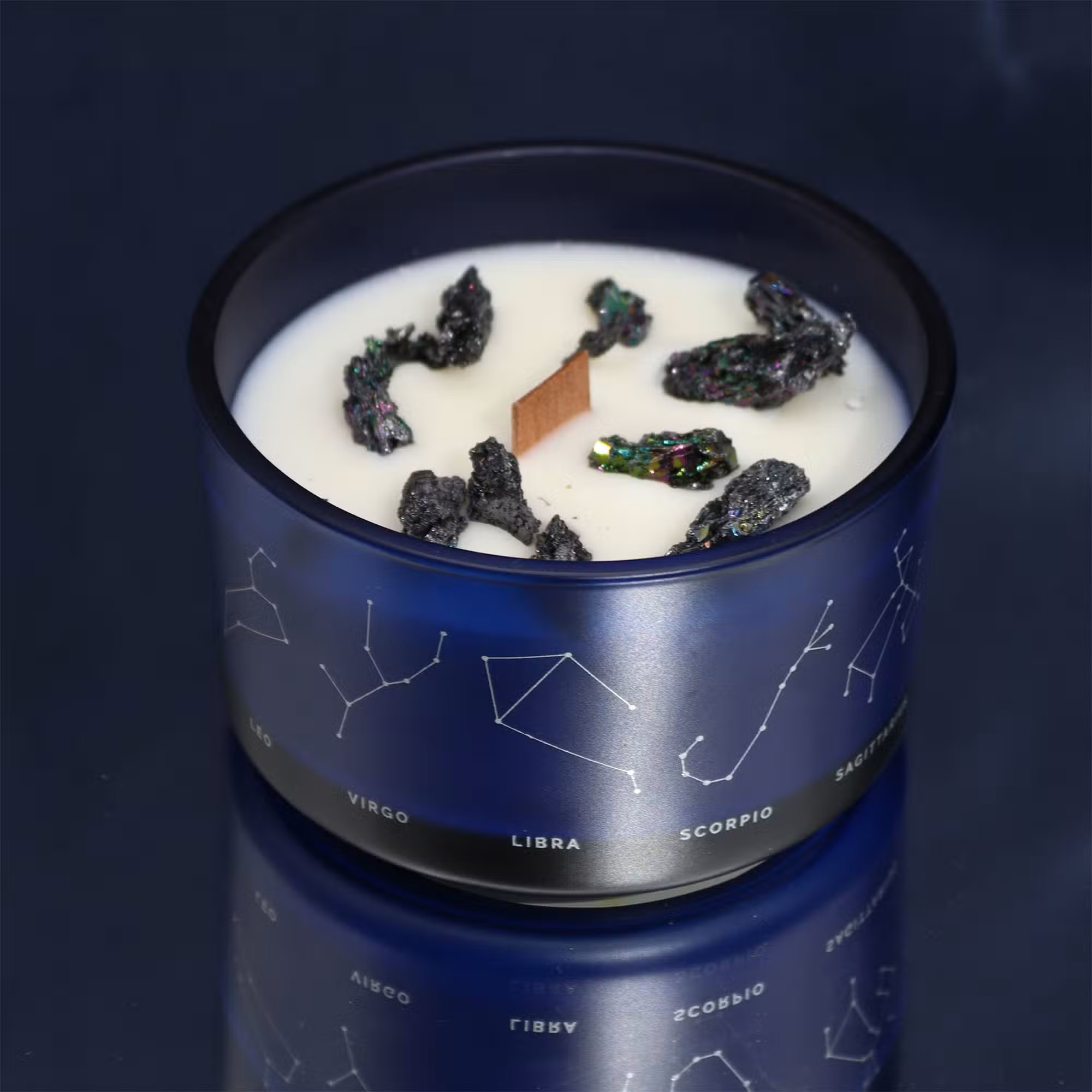 Zodiac Crystal Candle with Gemstone Bracelet - Libra