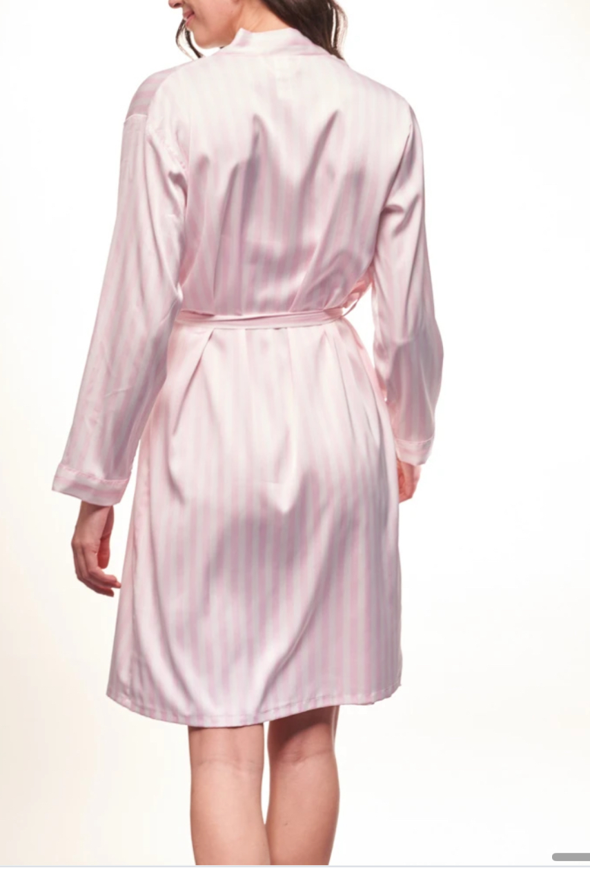 Nuisette & Peignoir en satin rose
