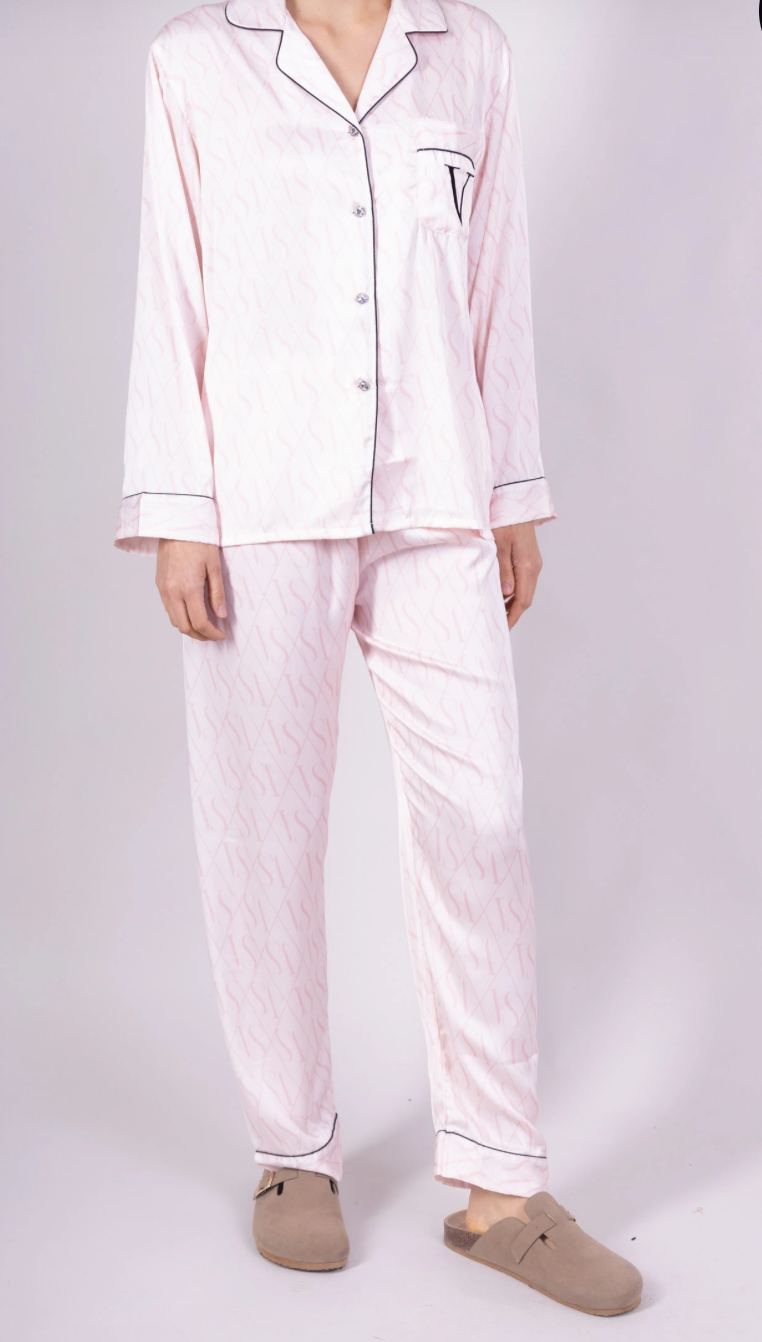 Pyjama satin rose