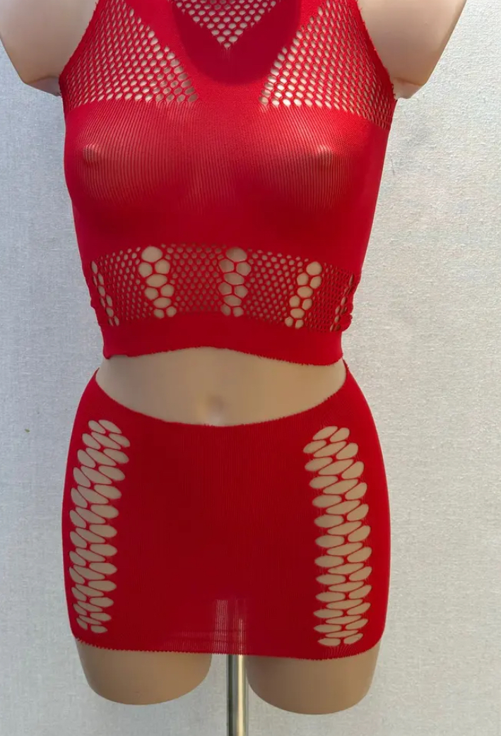 Ensemble sexy en maille noire