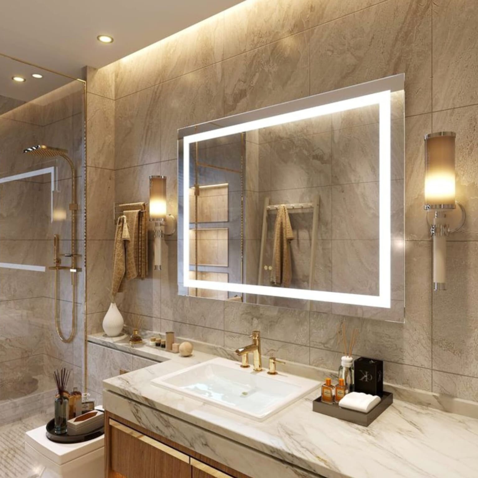 LED Framed Bathroom Mirror
