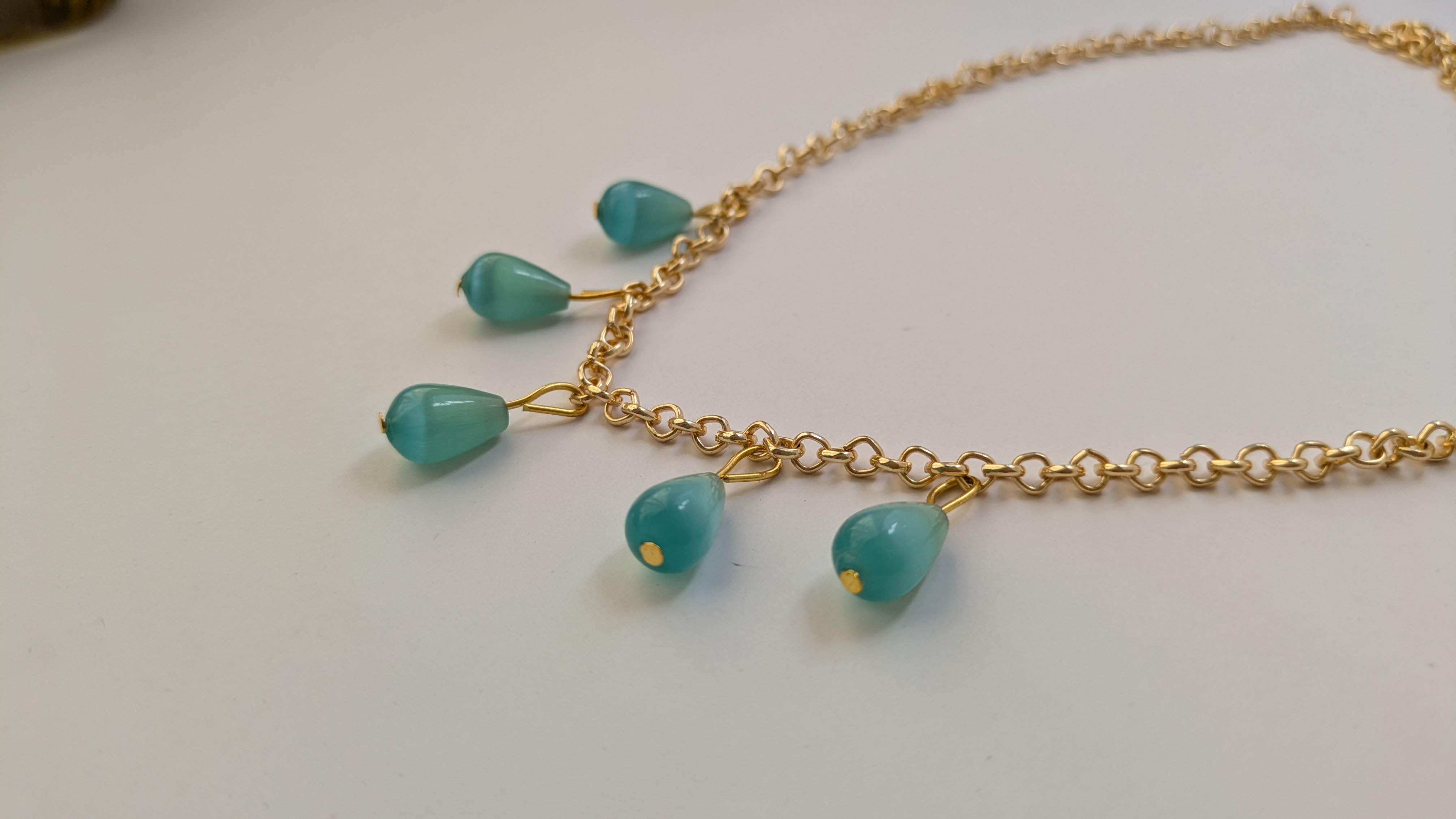 Necklace with Turquoise Drops