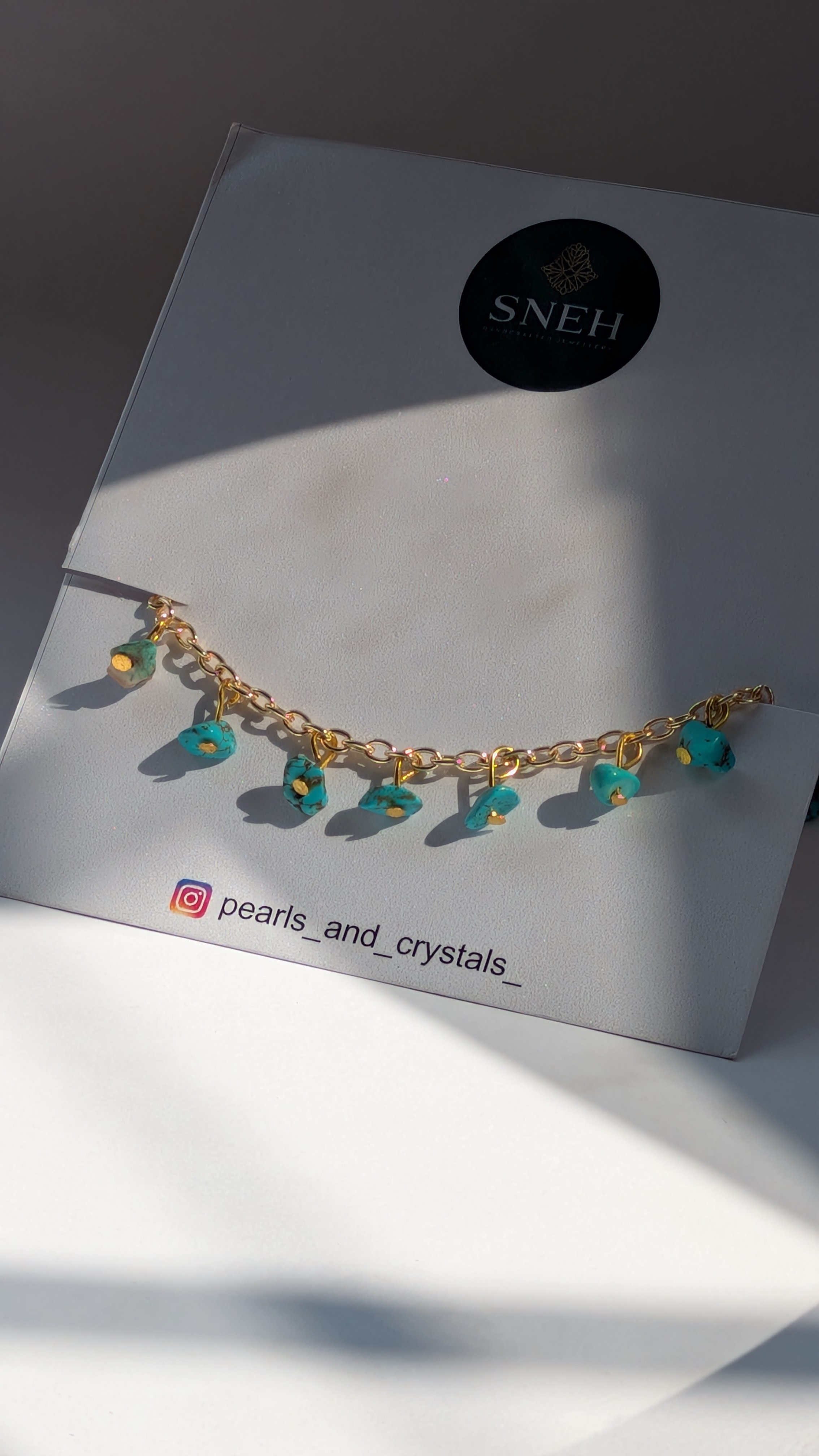 Turquoise Stone Charm Bracelet