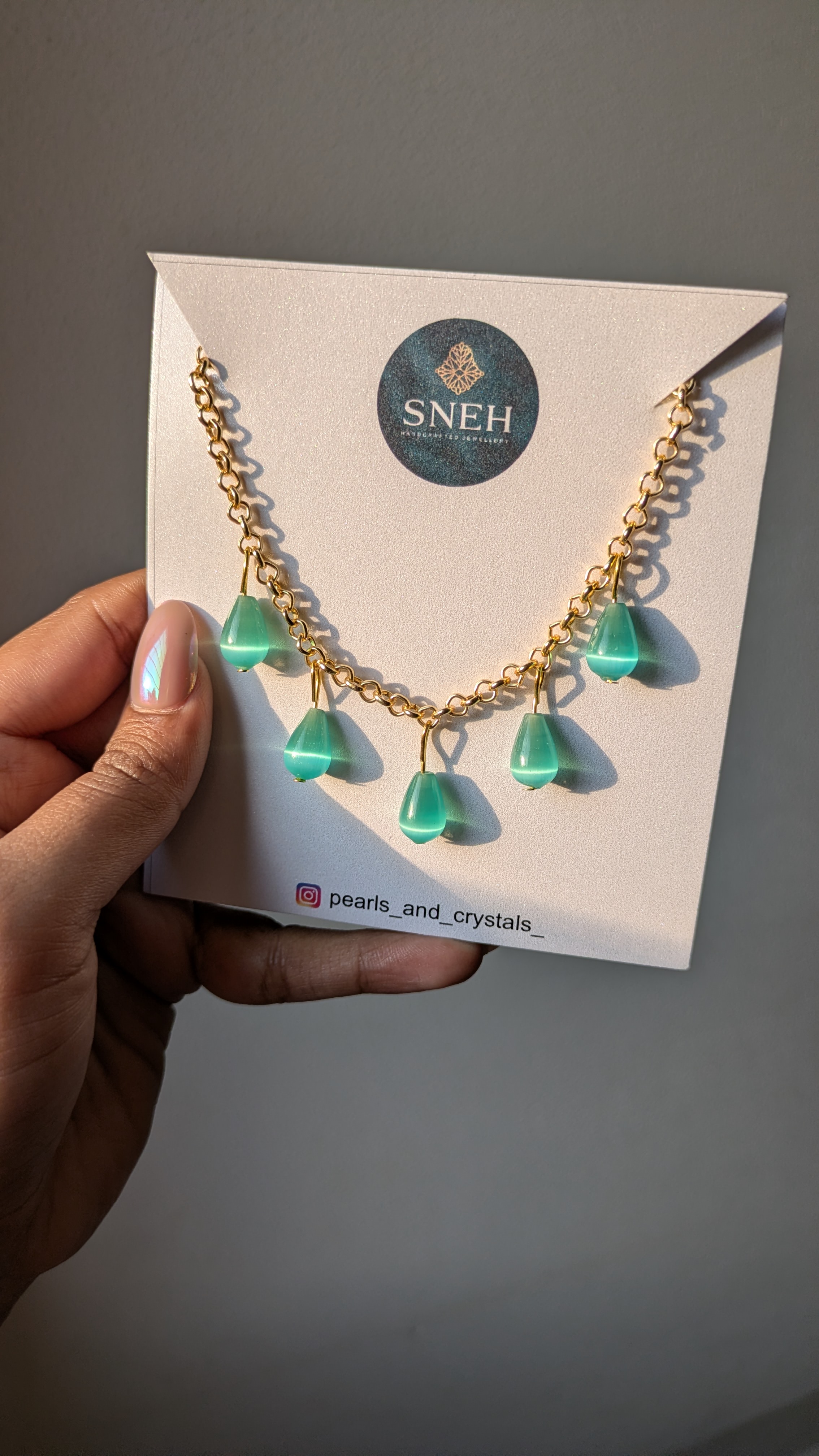 Necklace with Turquoise Drops