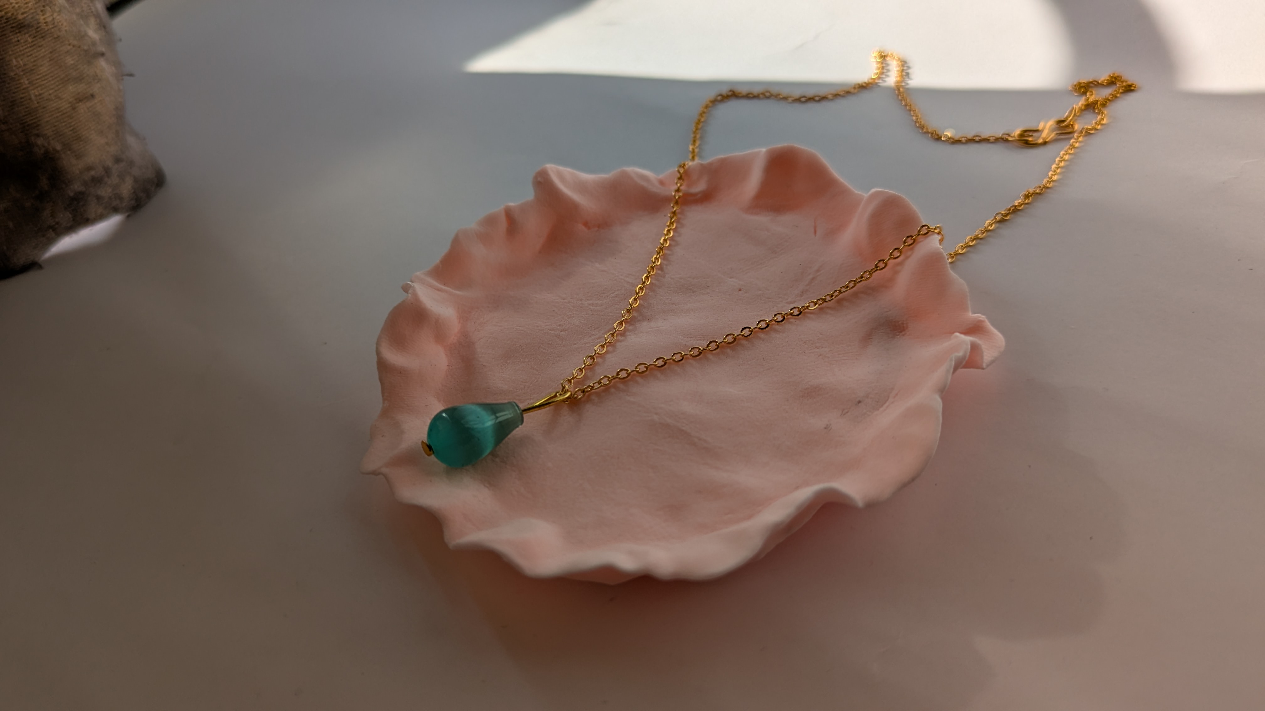 Blue Teardrop Pendant Necklace