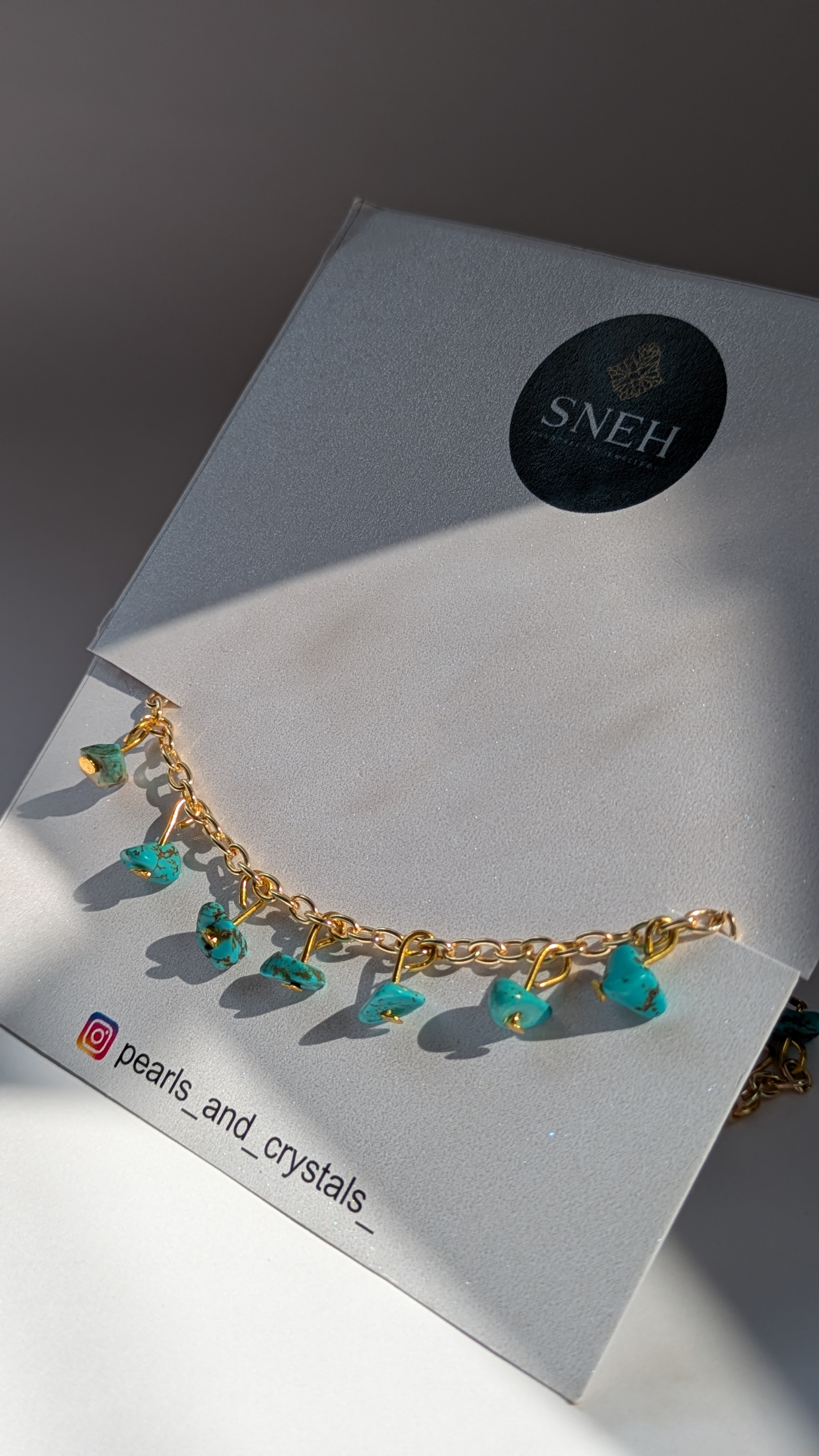 Turquoise Stone Charm Bracelet