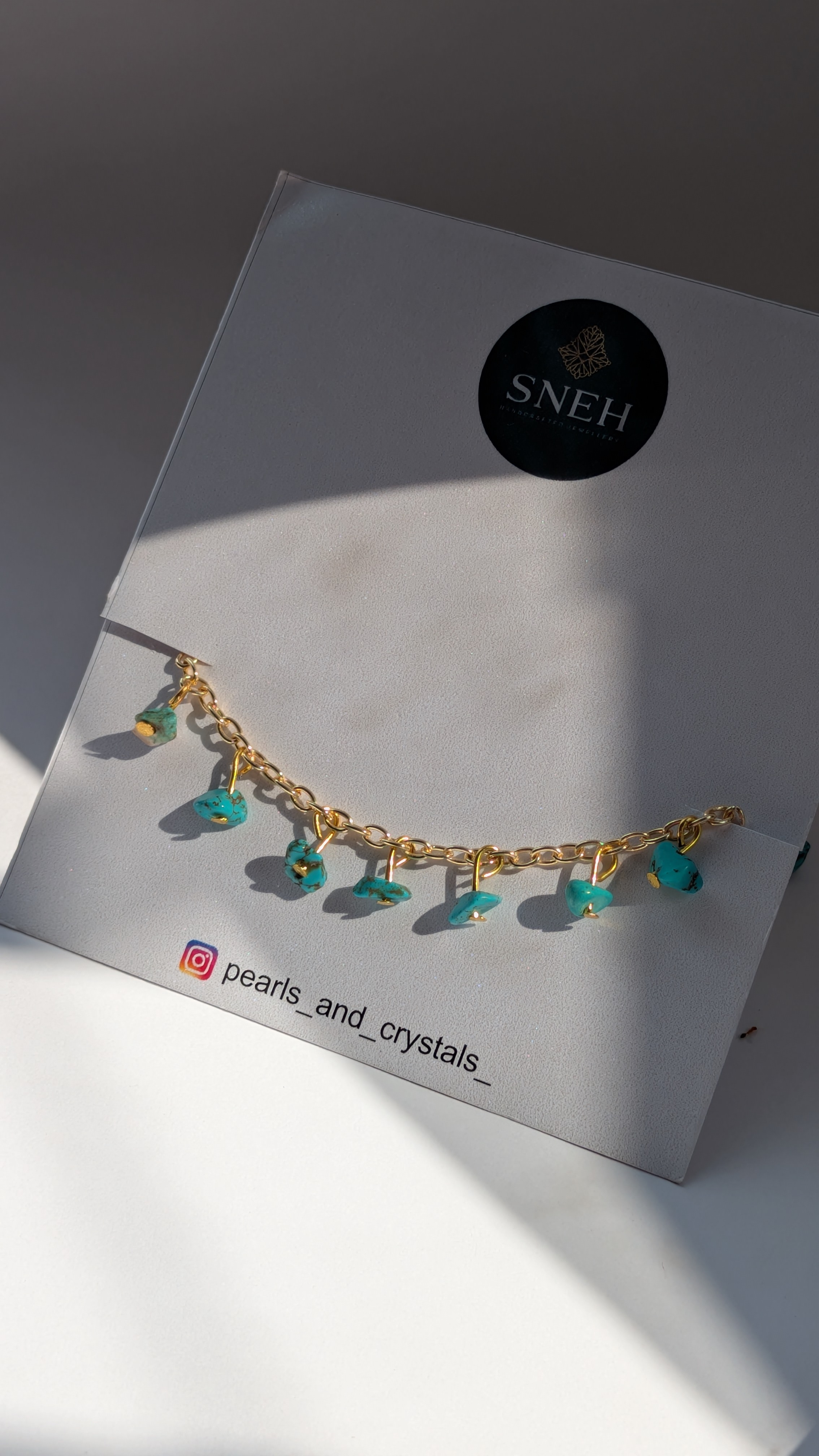 Turquoise Stone Charm Bracelet