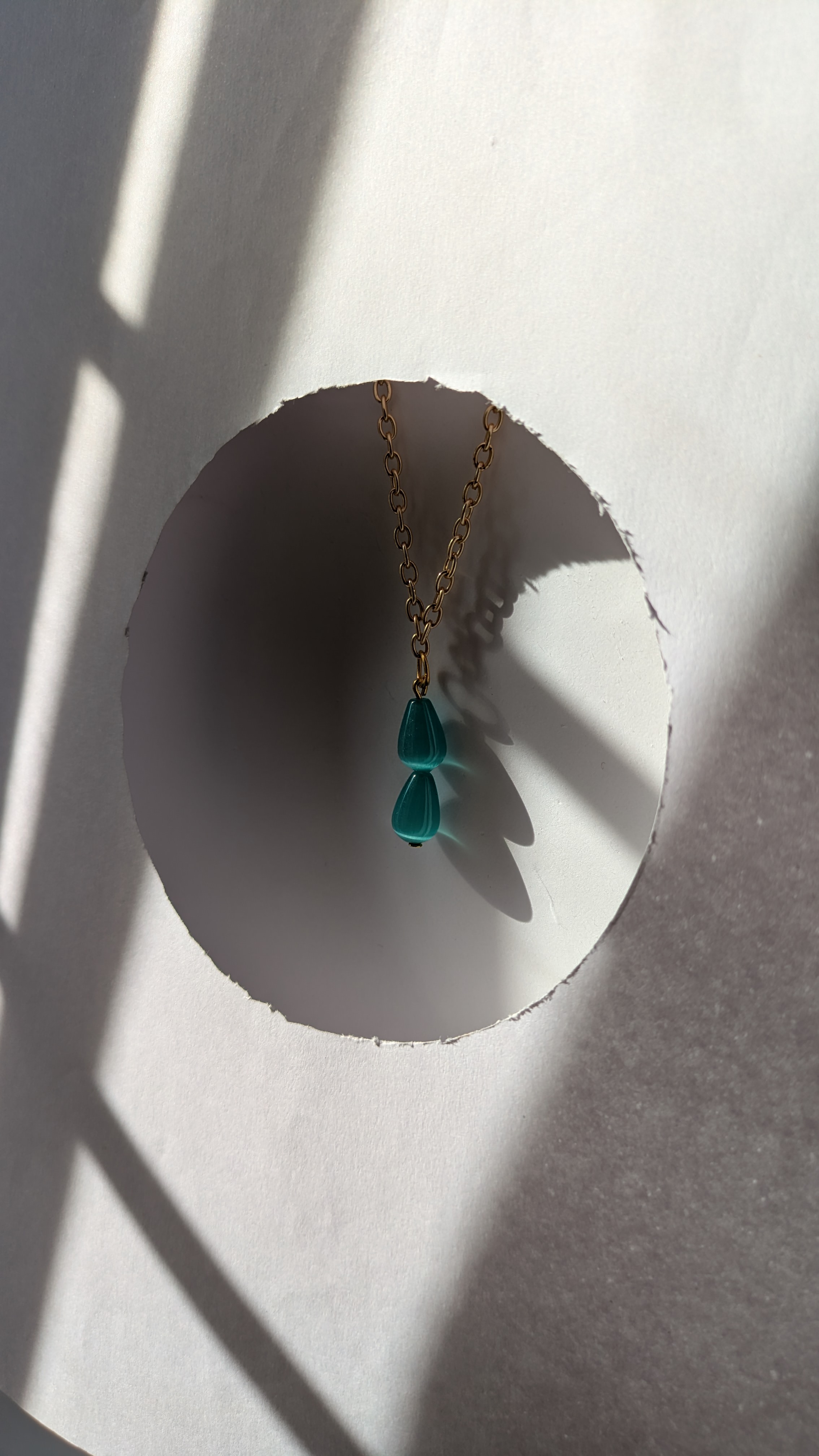 Blue Teardrop Pendant Necklace