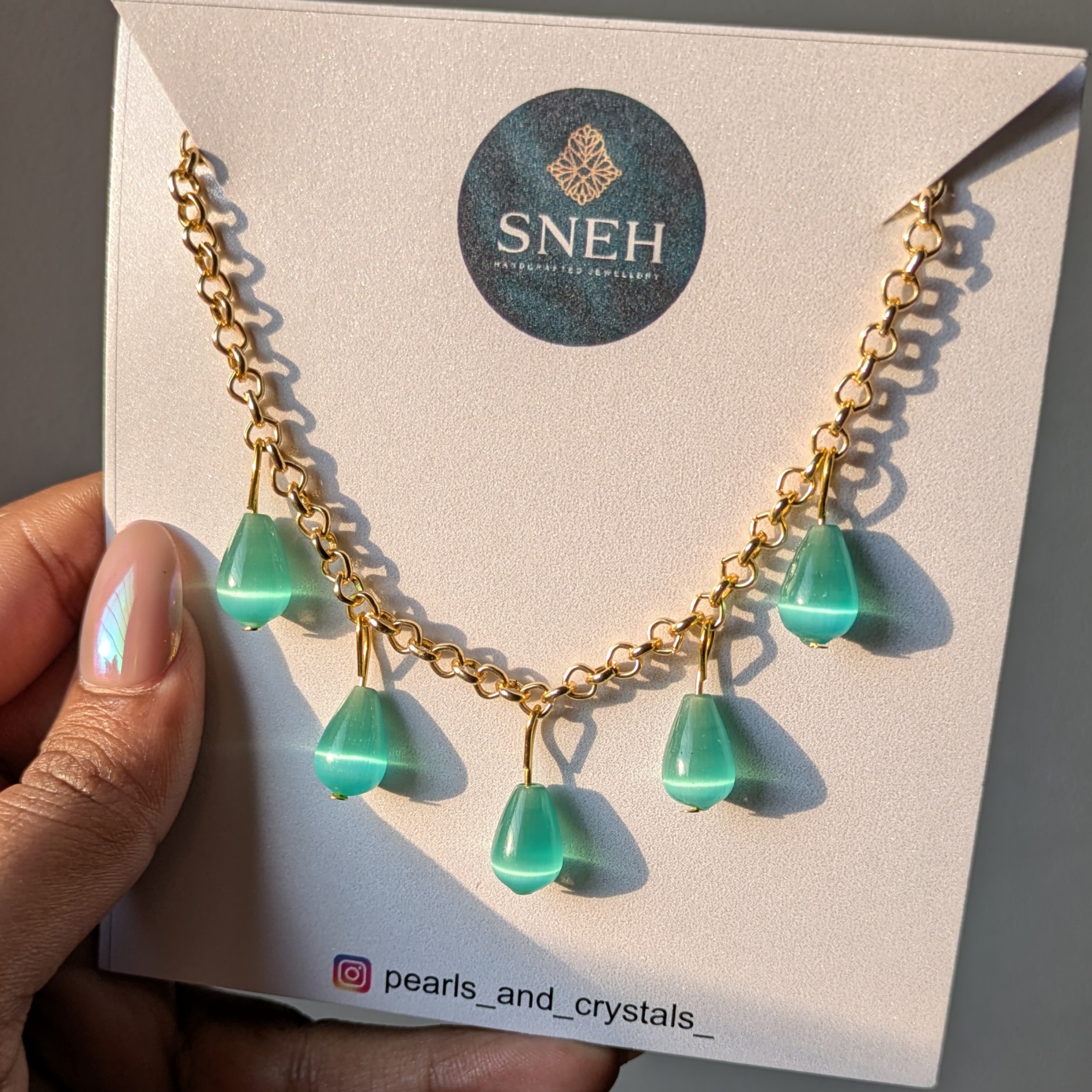 Necklace with Turquoise Drops