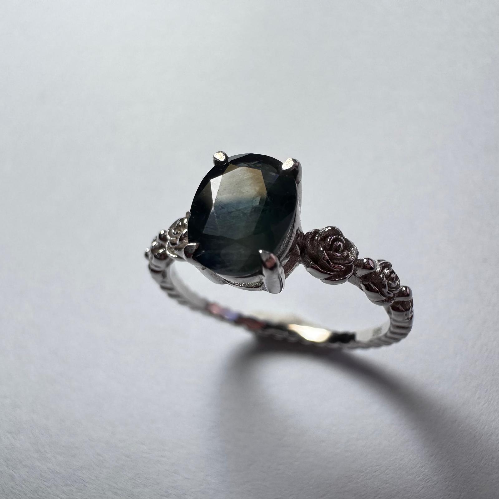 Sapphire and Silver Ring