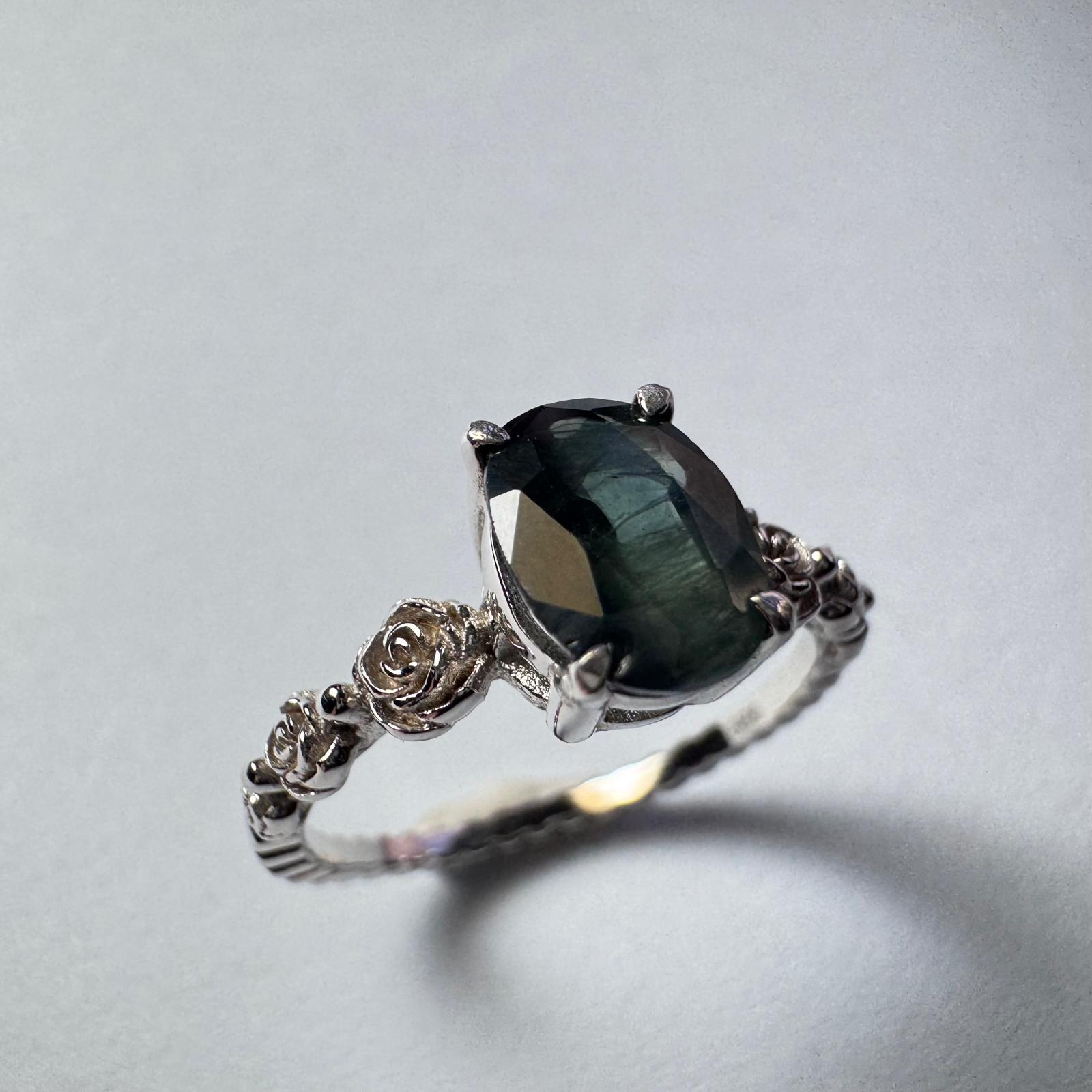 Sapphire and Silver Ring