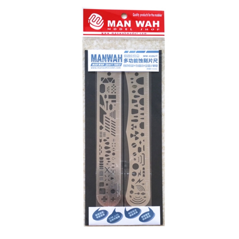 Man Wah Model Shop Multi-Purpose Stencil Ruler