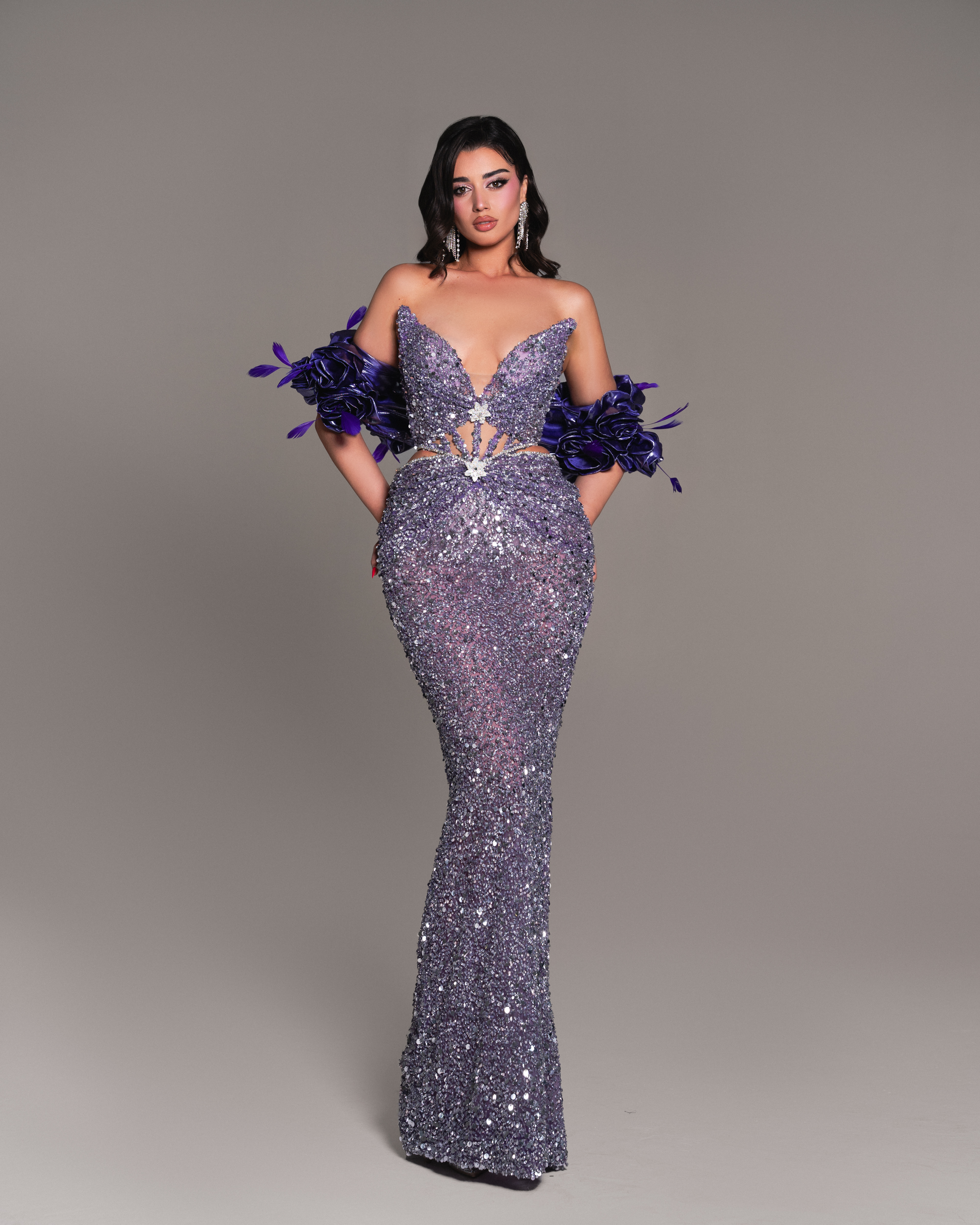 Le Brielle - Spring Collection - Indigo Feathers Dress