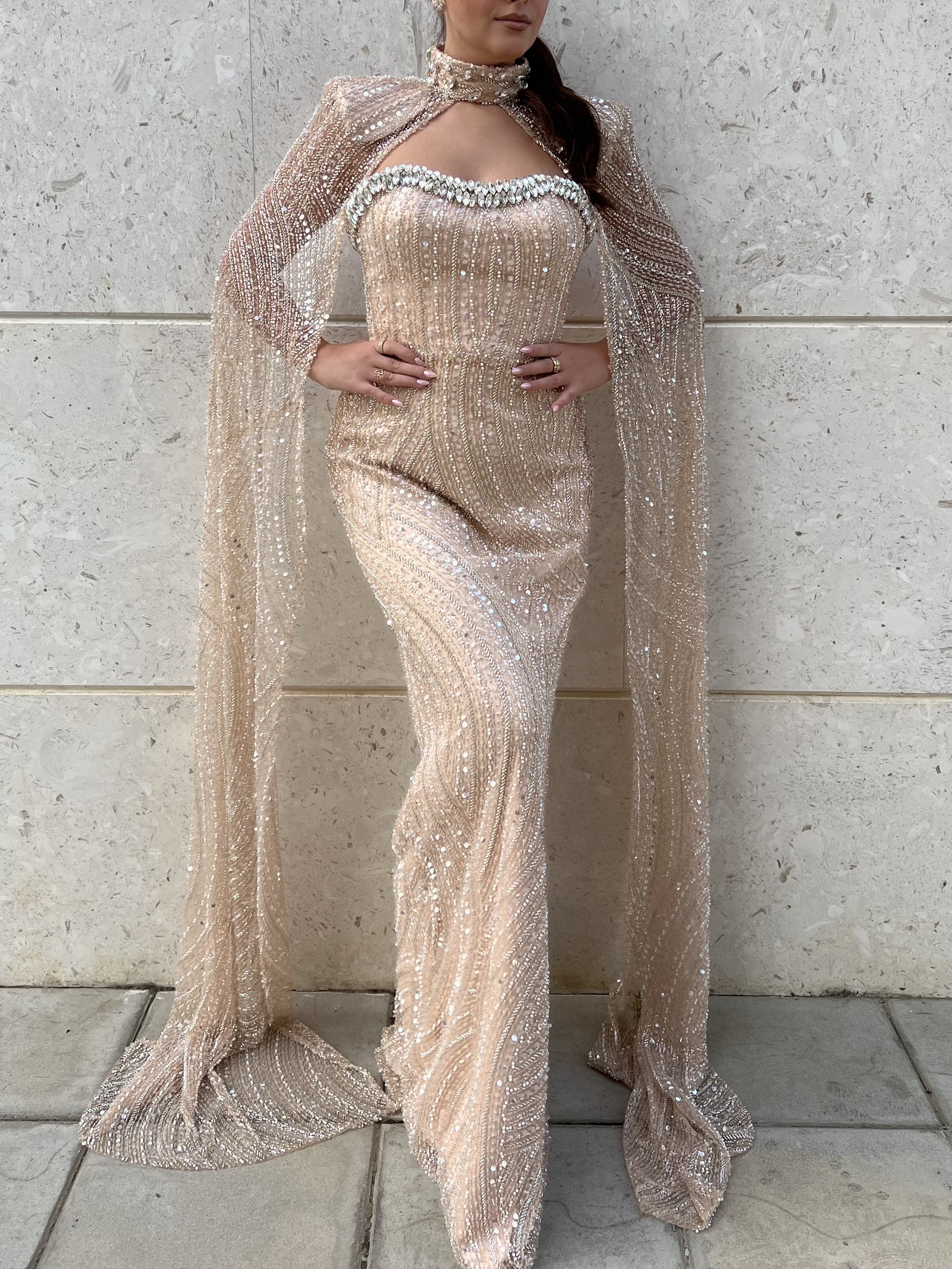 Elegant Sequin Evening Gown