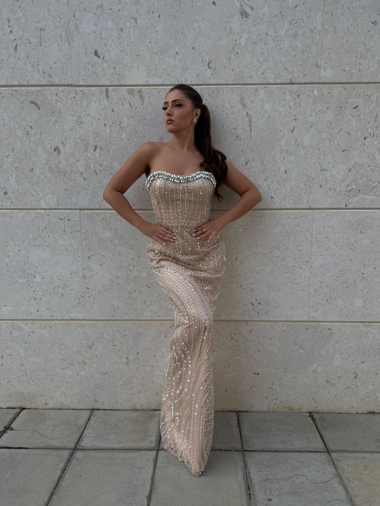 Elegant Sequin Evening Gown