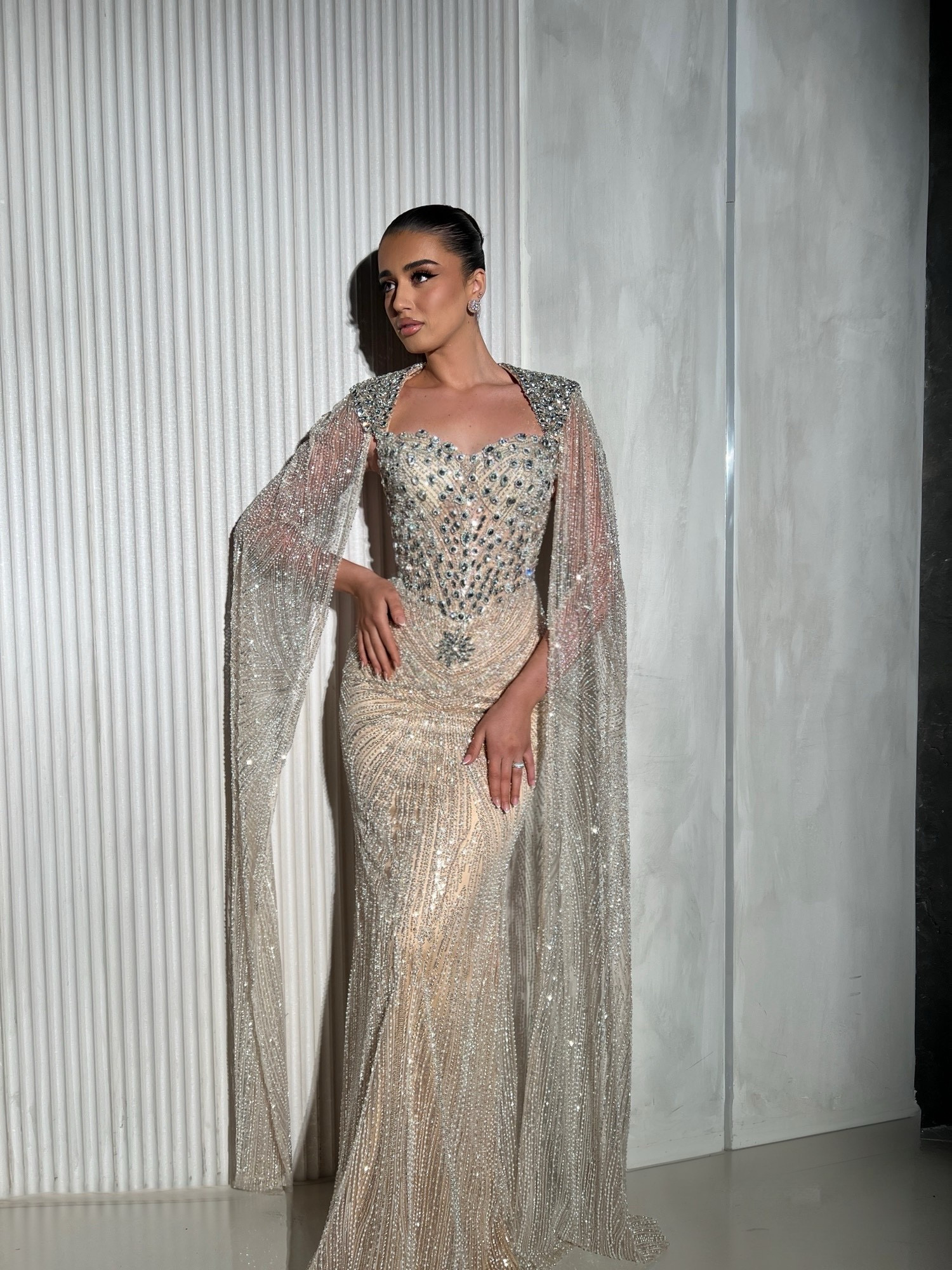 Elegant Beaded Evening Gown