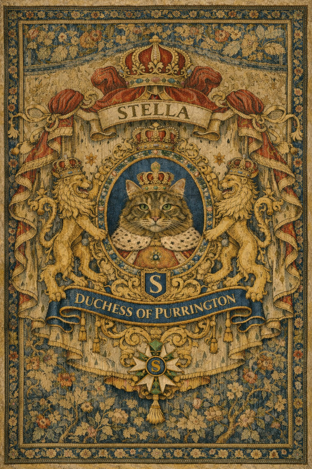Royal Pet Crest Tapestry 