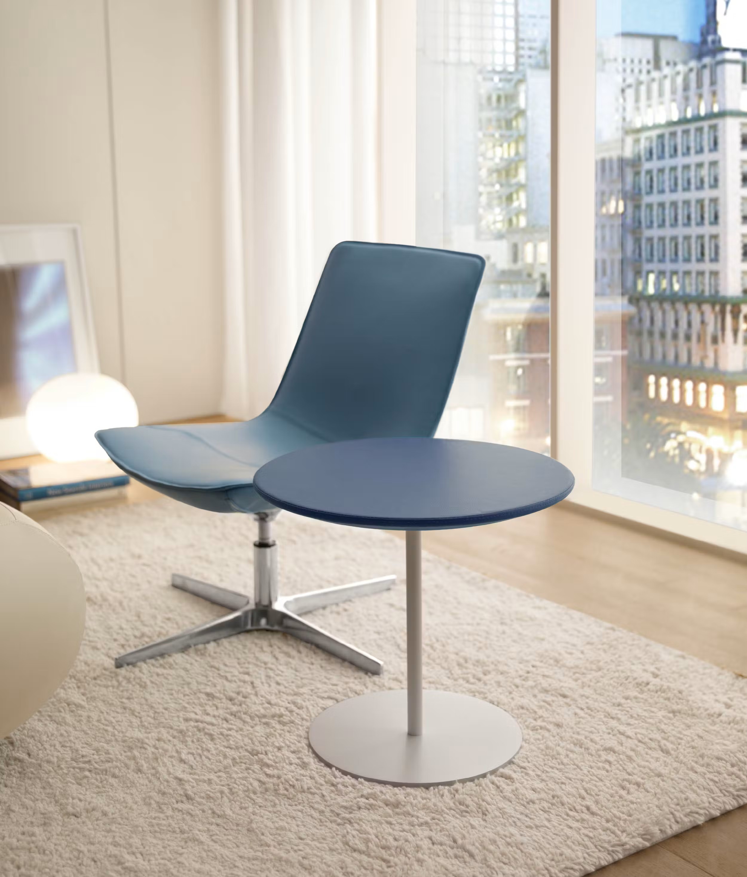 Modern Blue Swivel Chair