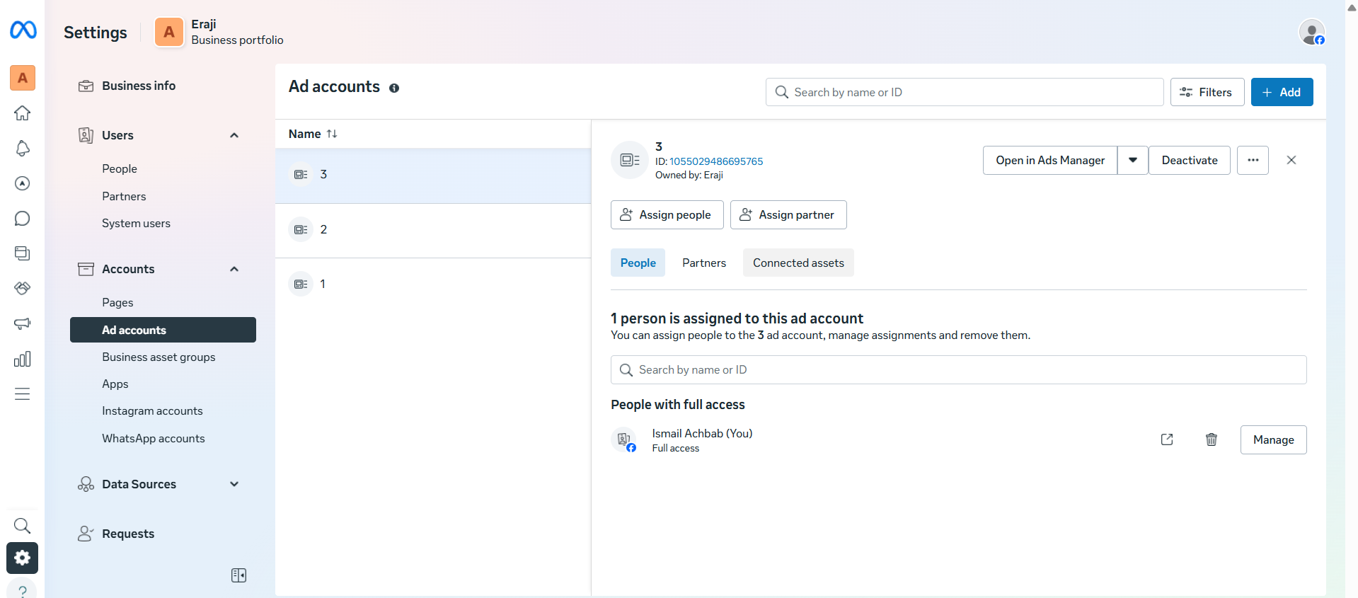 OLD Business Manager 3 Ad Account