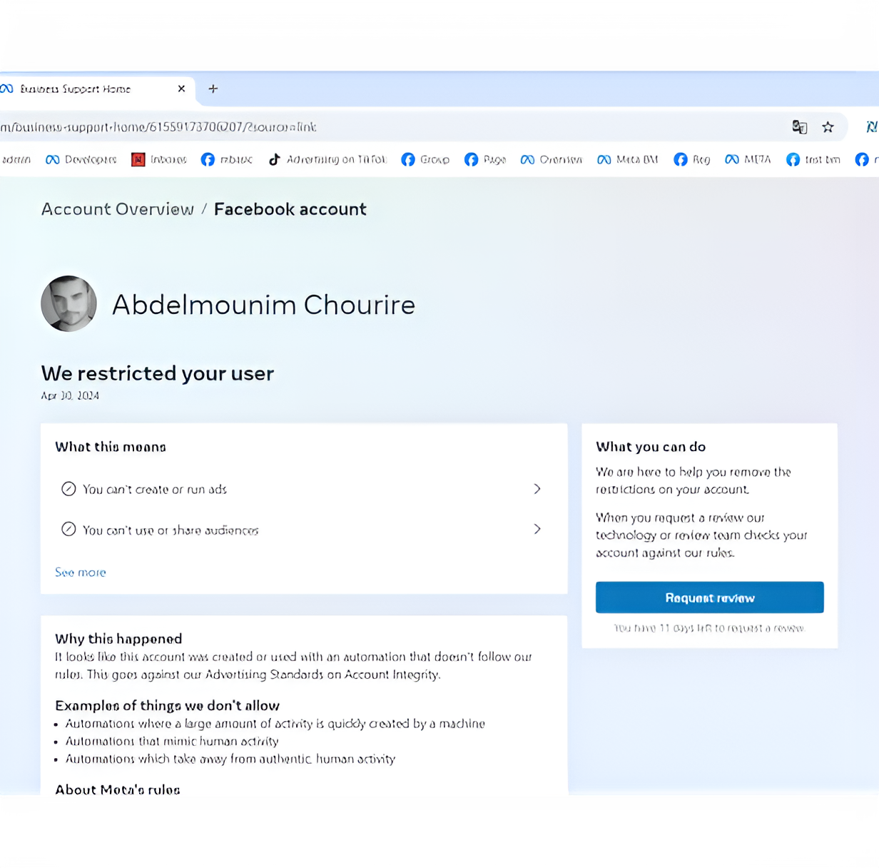 Facebook Profile Reinsted (ADS)