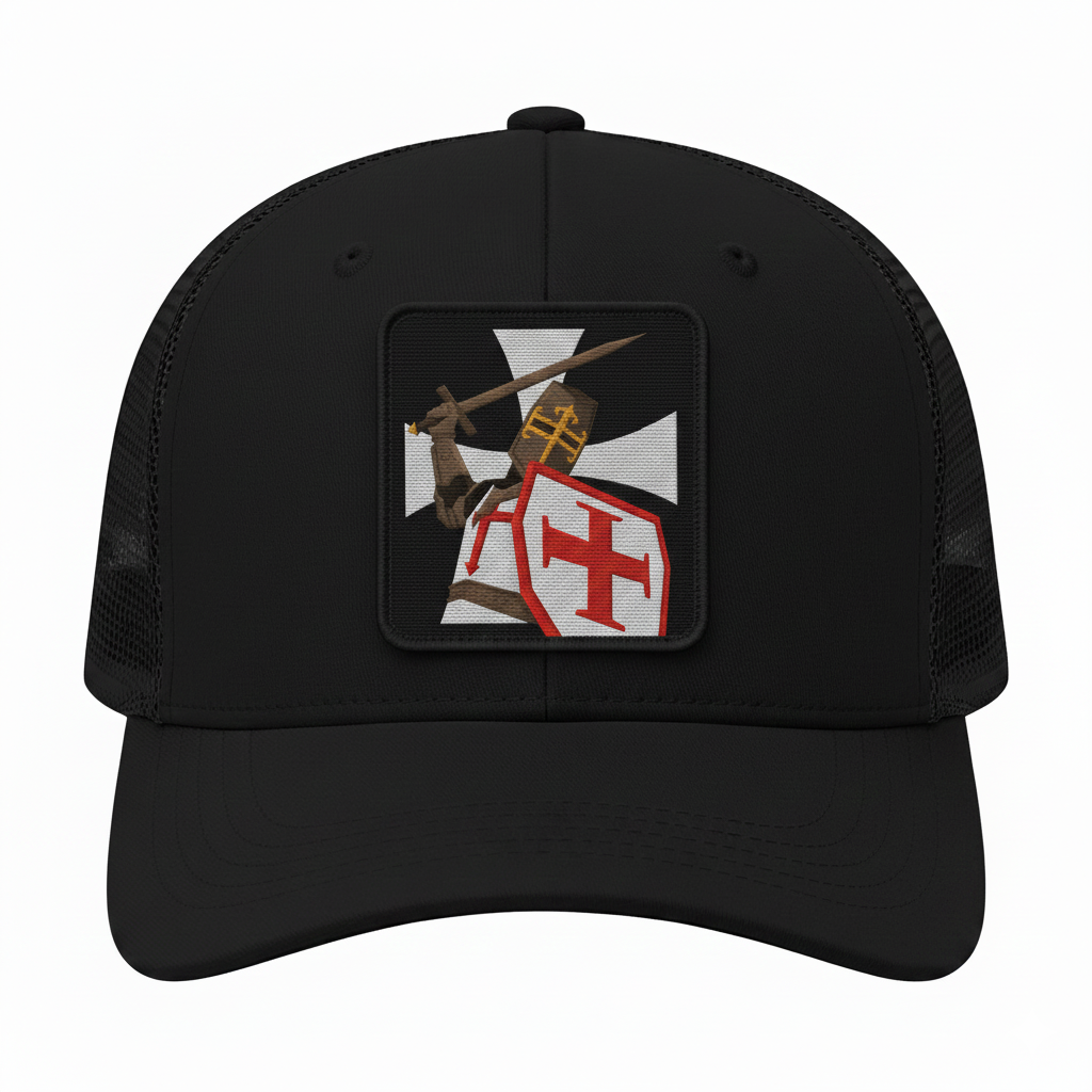 Gorra negra cruzada medieval